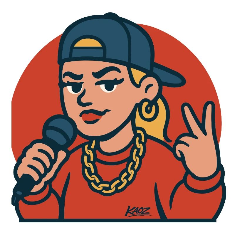 Rap-Diva mit Mikrofon