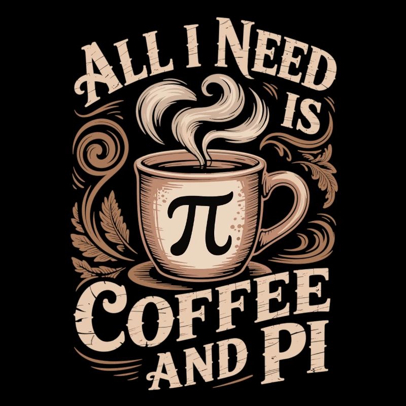 Math Coffee T-Shirt Pi Symbol Nerd Gift