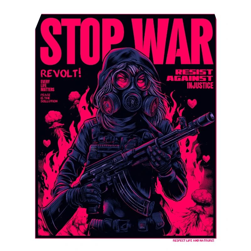 Neon Stop-War Protest