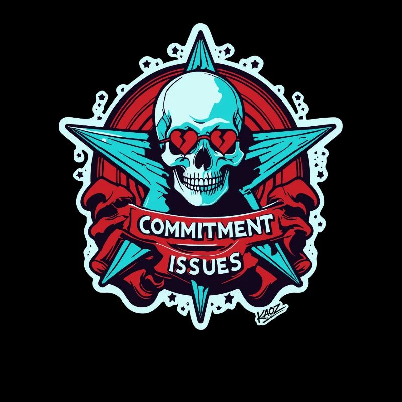 Commitment Issues Skull Badge