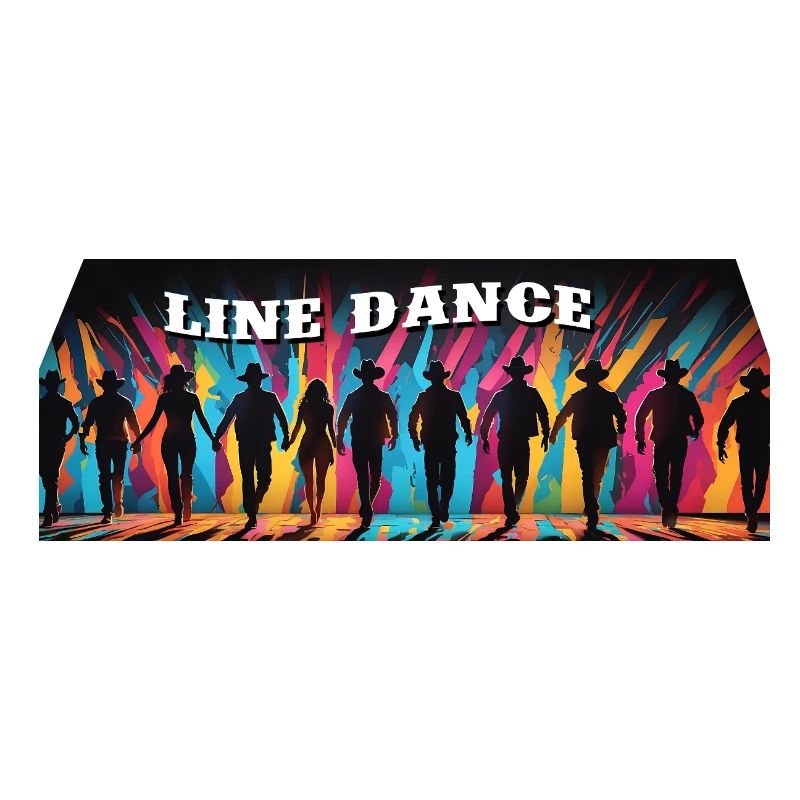 Line dance group dancing