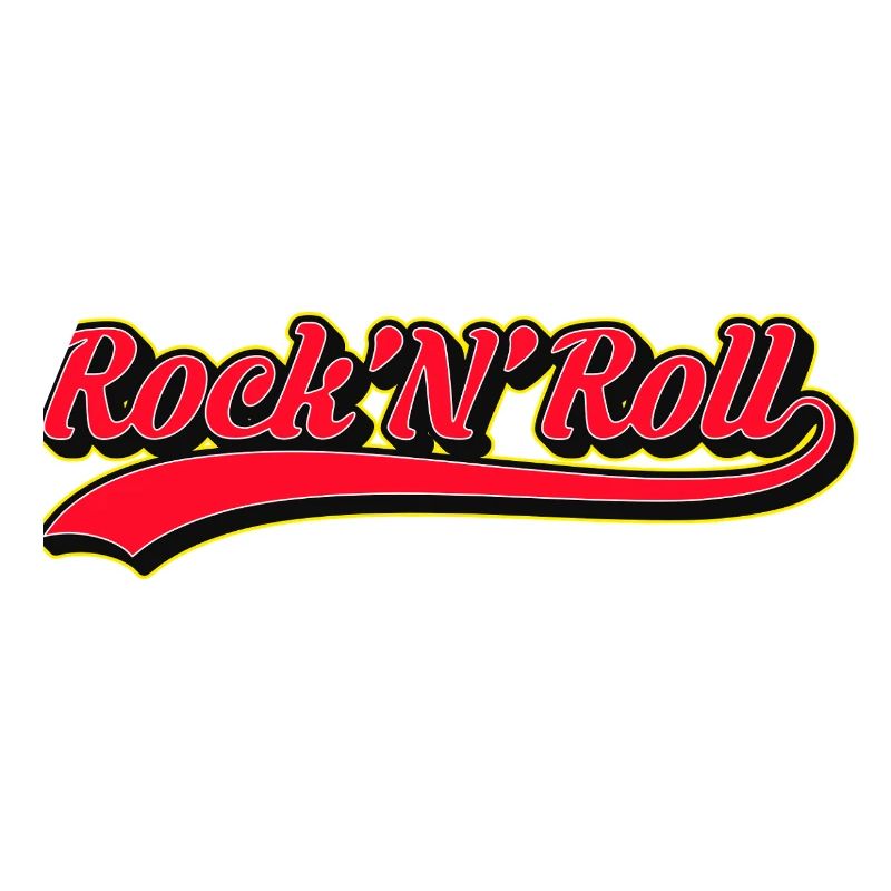 Rock 'N' Roll Retro Script Logo