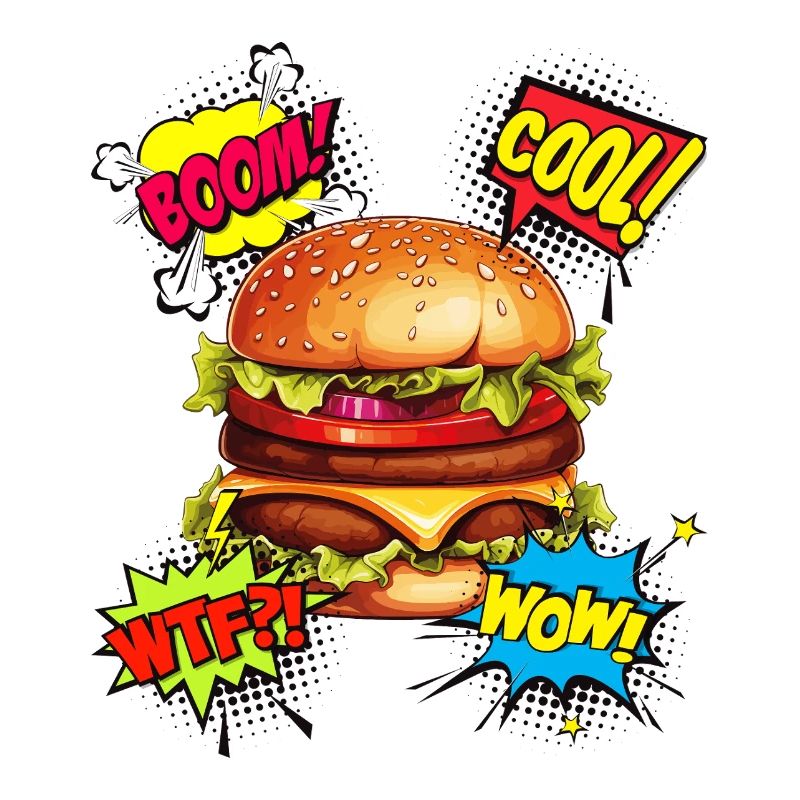 Burger Pop Art Hamburger Cheeseburger Restauration rapide