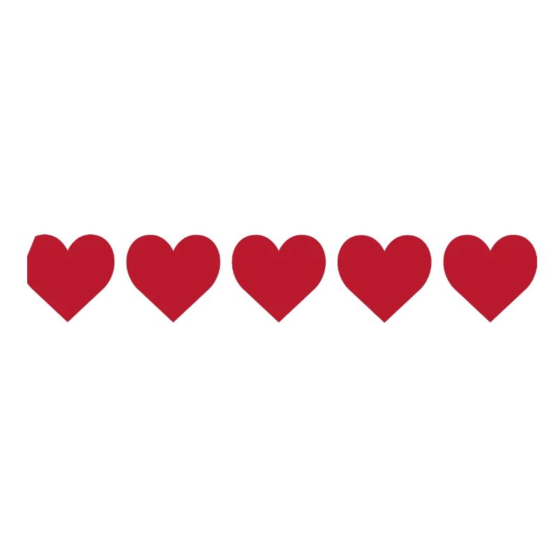 Red hearts in minimalist pattern