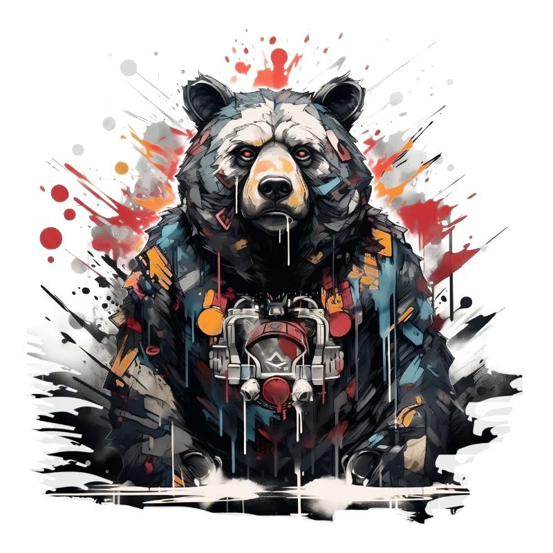 Roaring Bear. Graffiti-style strength.