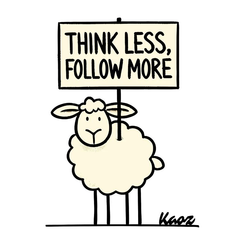 Protest sheep: think less, follow more