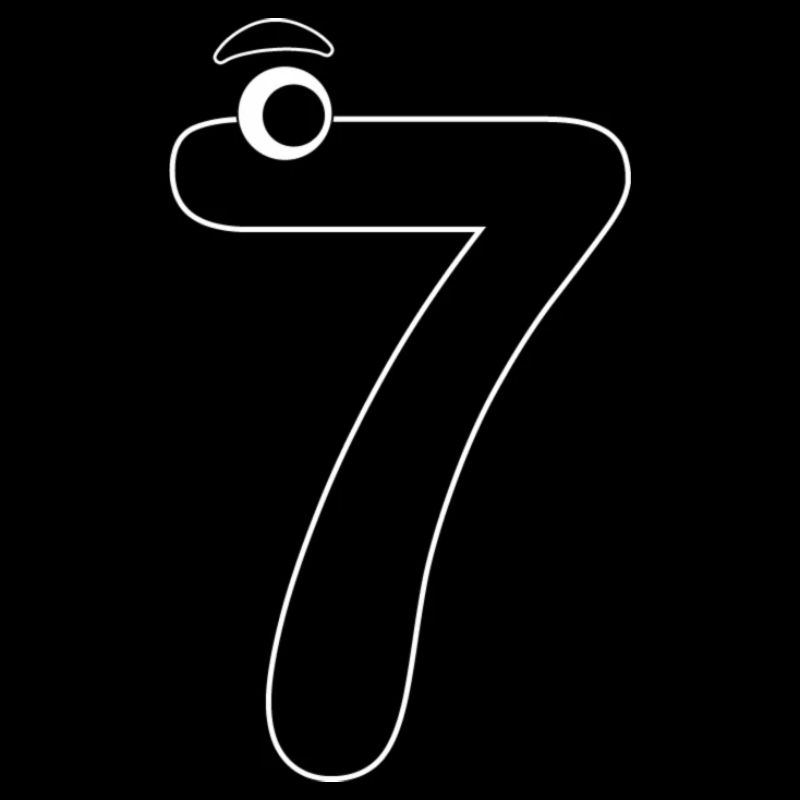 Number Seven 7 Kids Birthday Learning Math