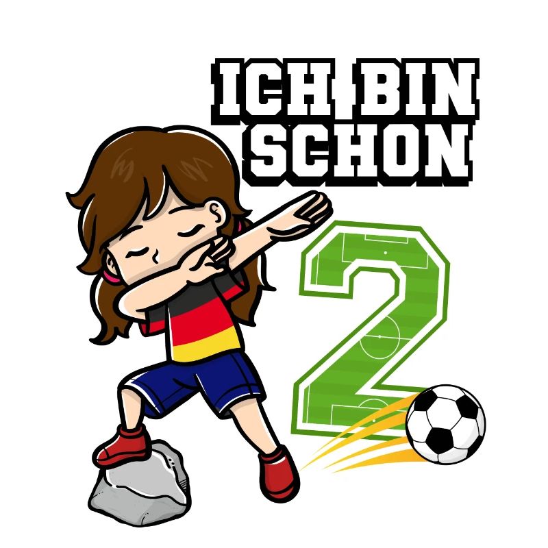 Fußball Mädchen Ich bin schon 2 Geburtstag