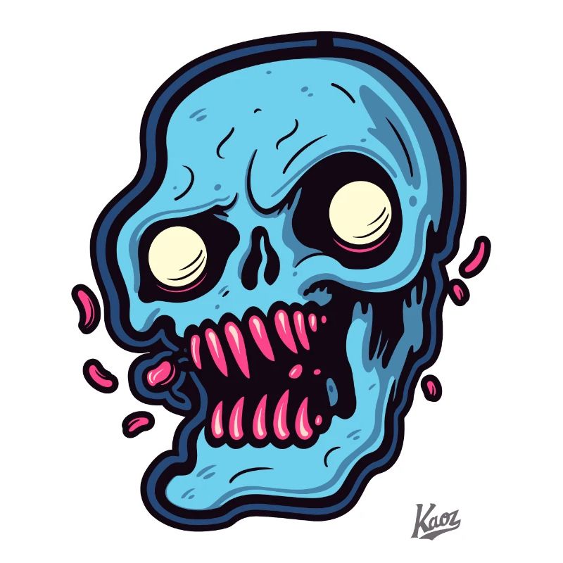 abstract blue skull