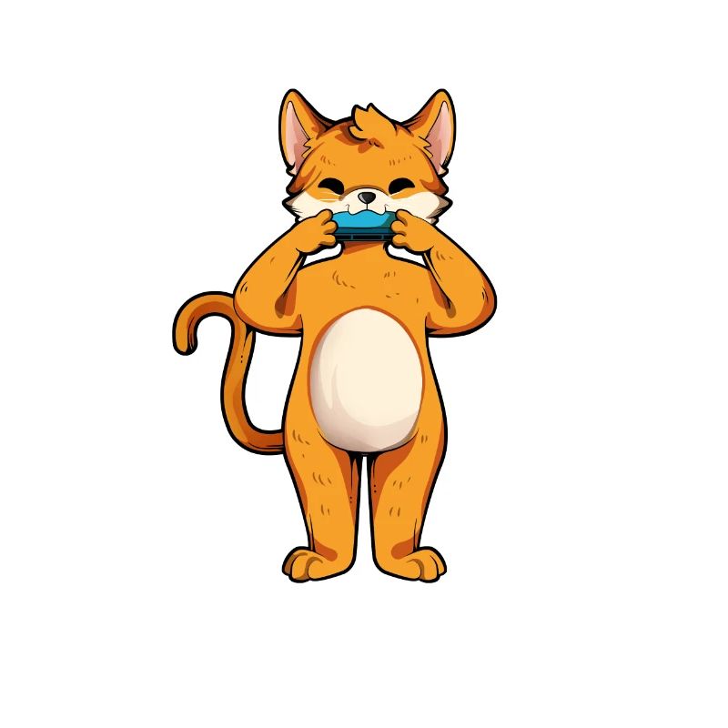 Cat plays harmonica