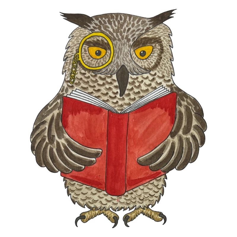 Leseeule Eule Bücherwurm lesen Buchliebe Leseratte