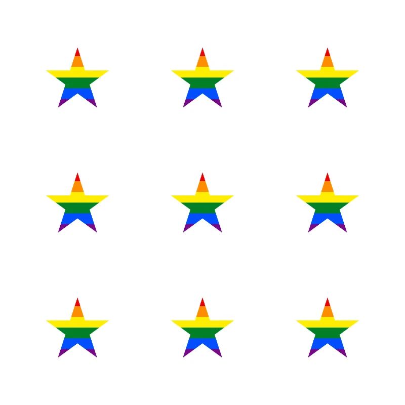 Rainbow star pattern LGBTQ colours