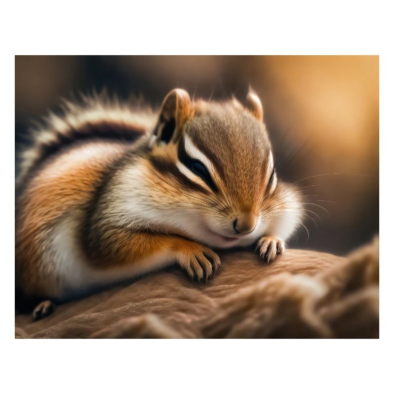 Cute animals doing hibernation – chipmunk