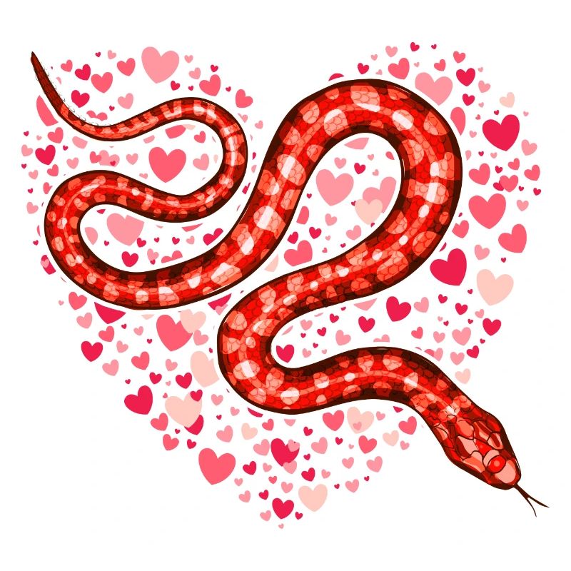 La Saint-Valentin serpent je vole des coeurs Python amoureux
