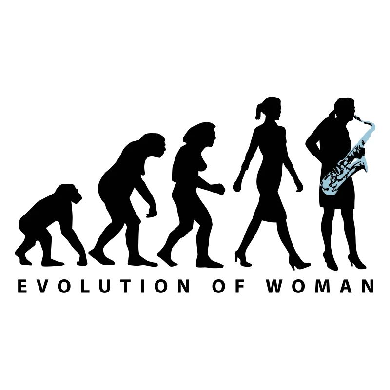 Evolution der Frau Saxophon Spielerin