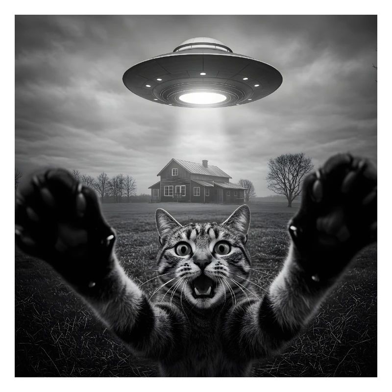 Funny UFO Space Cat Alien Design