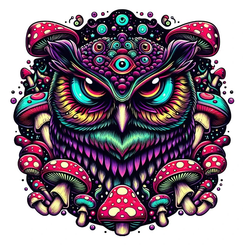 Psychedelische Eule