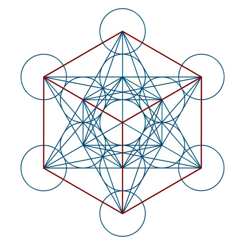 Metatron's Cube - blue red