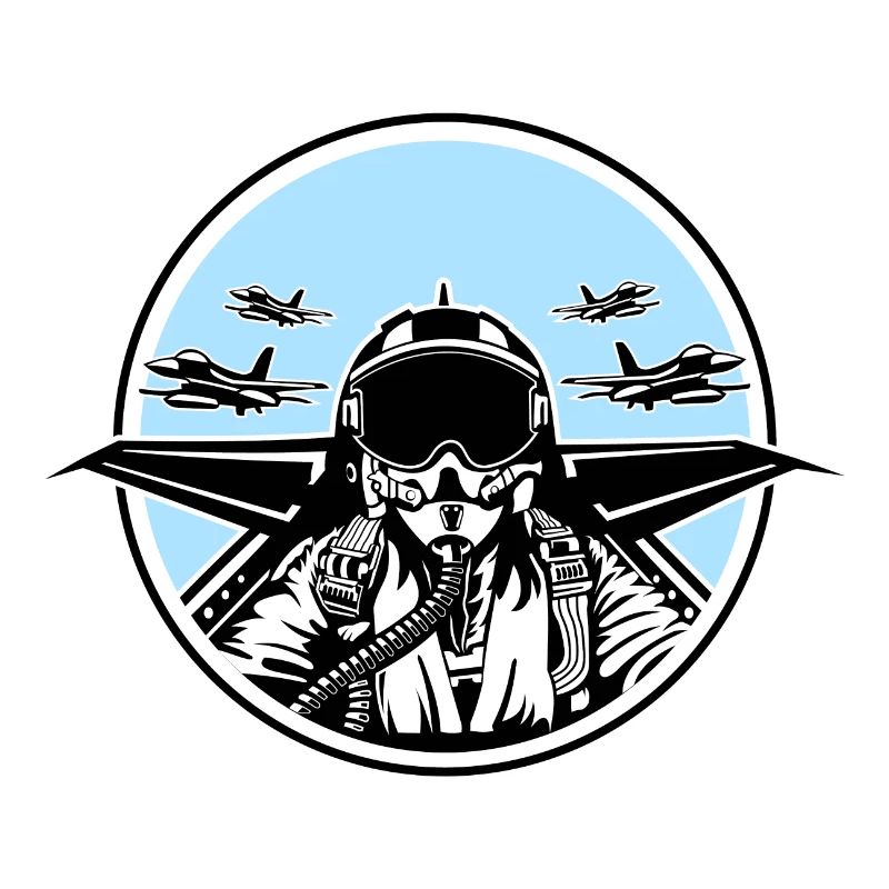 Jet Pilot / Kampfpilot 01_weiß Schwarz