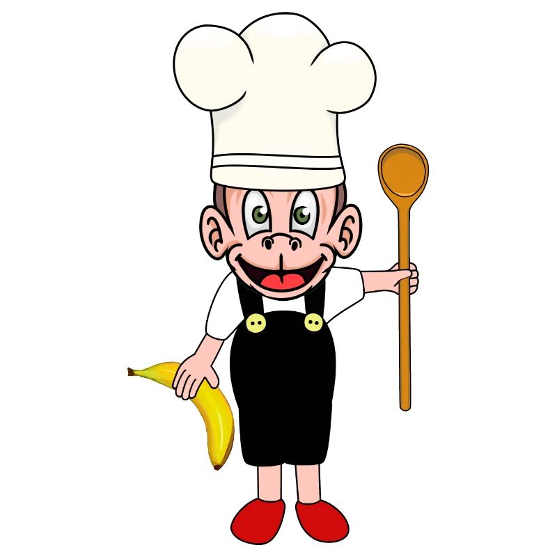 Monkey Bananas Kitchen Chef Chefs Cook Monkey