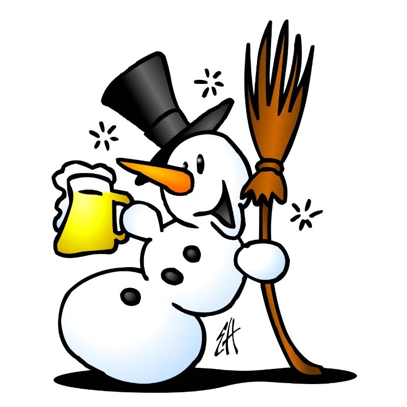 Schneemann mit einem Drink