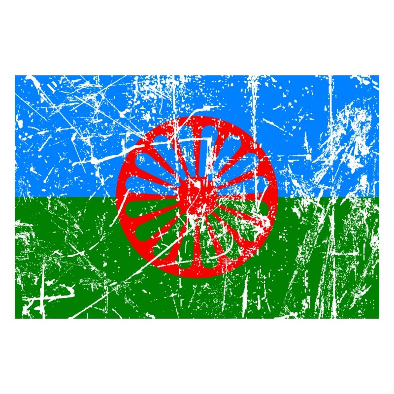 drapeau du peuple romani ou styago le romengo