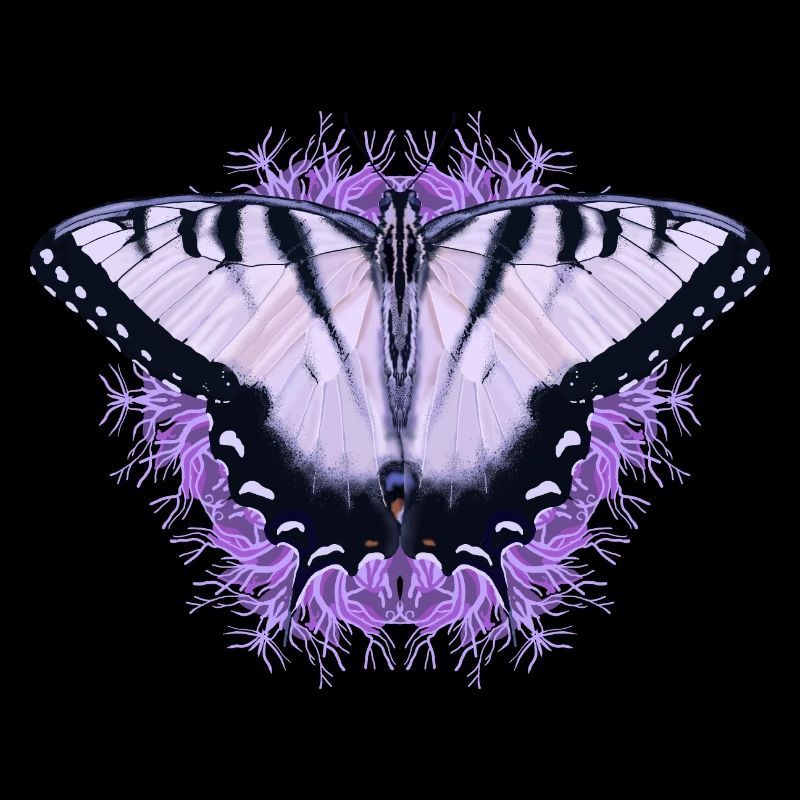 Papillon blanc à fleur pourpre