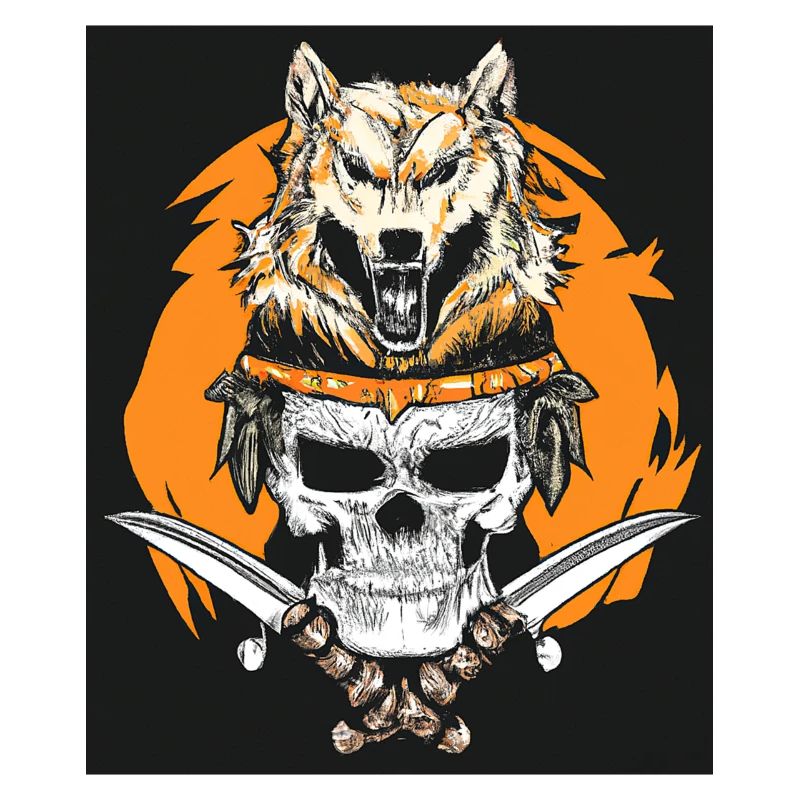 Vector Samurai Warrior Skull Mask Japan