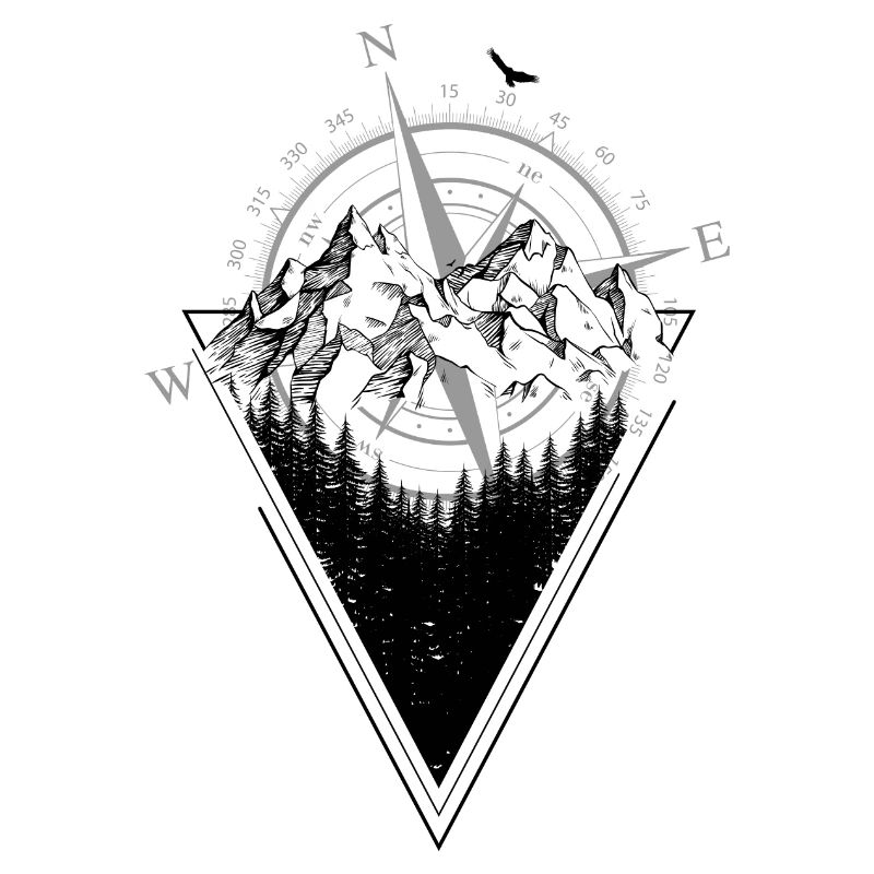 Weathered Compass Grunge Map