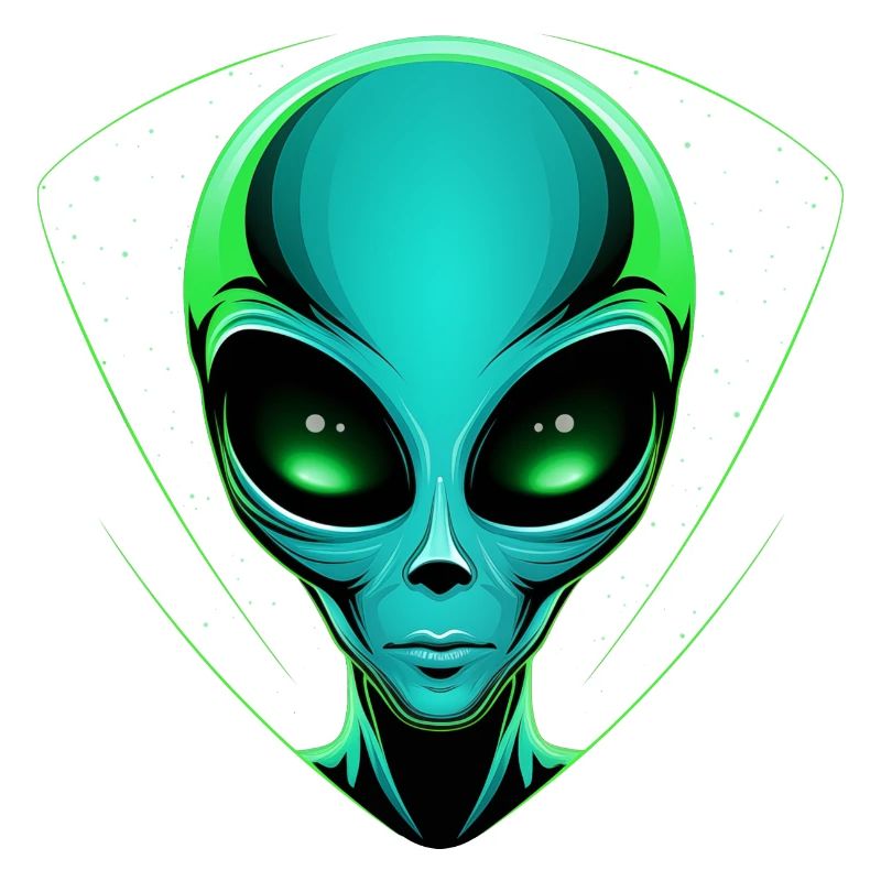 Green Alien Head – Alien UFO Outer Space
