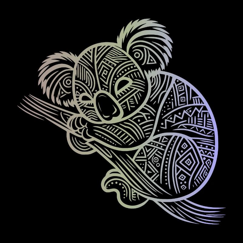 koala in aboriginal patterns, tribal