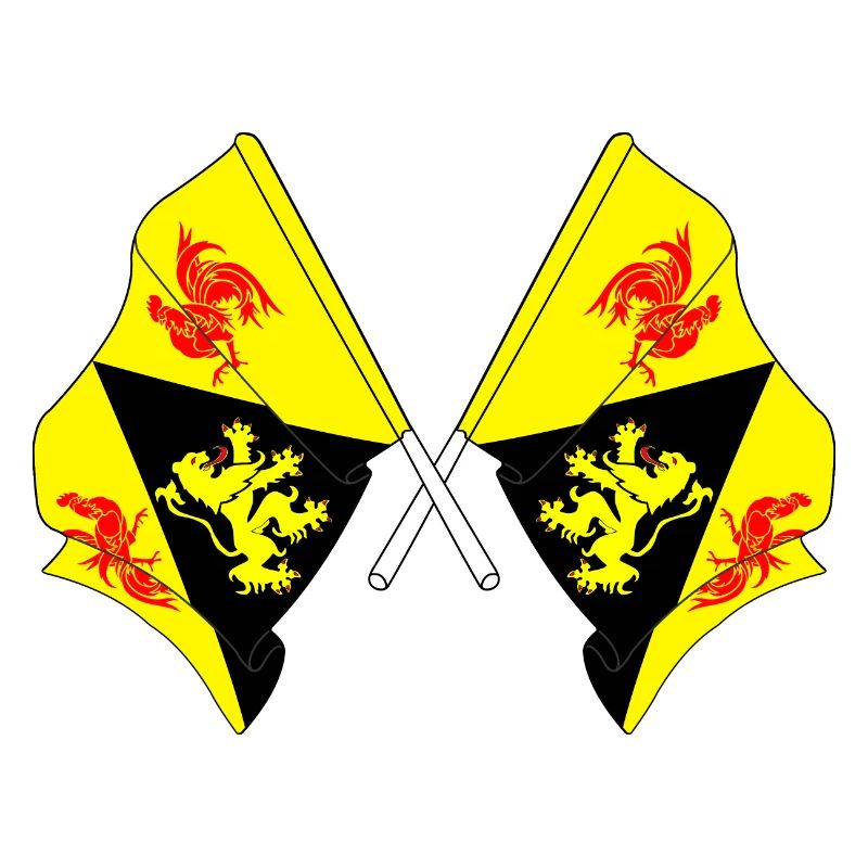 Two flags Walloon Brabant Belgium