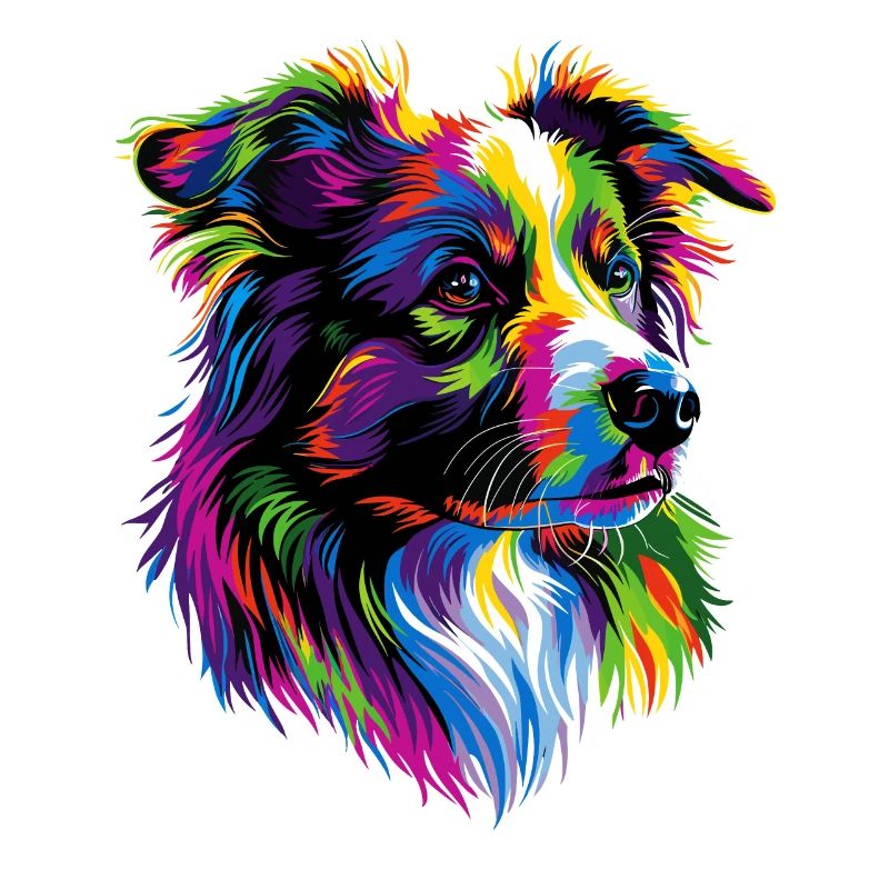Australian Shepherd Bunte Farben Pop Art Aussie