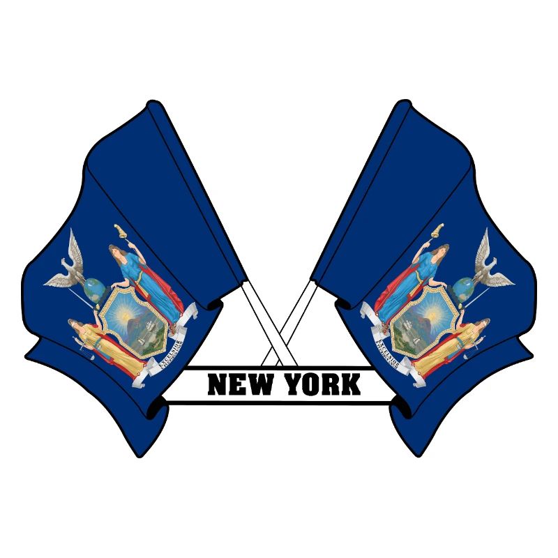 Two flags text NEW YORK