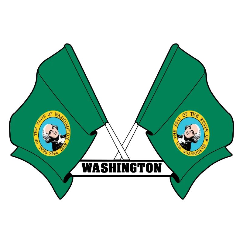 Two flags text WASHINGTON