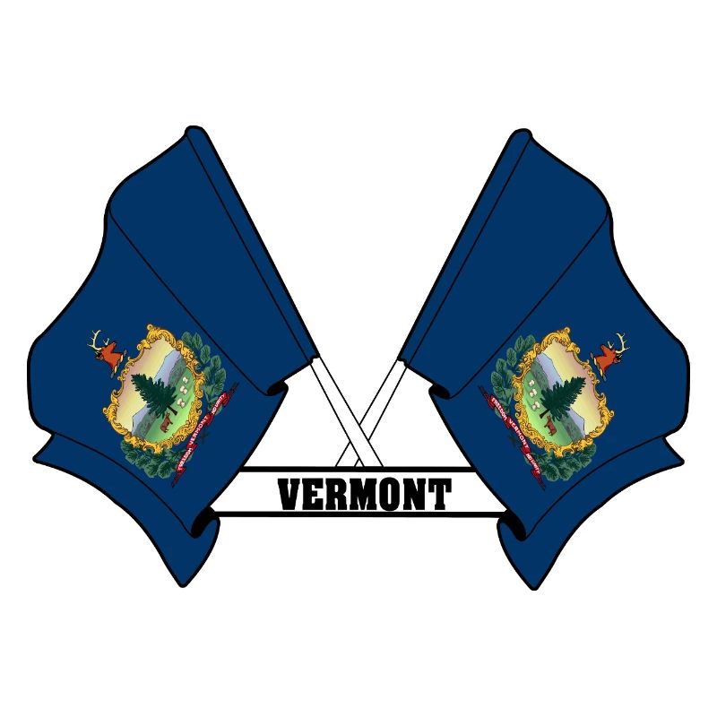 Two flags text VERMONT