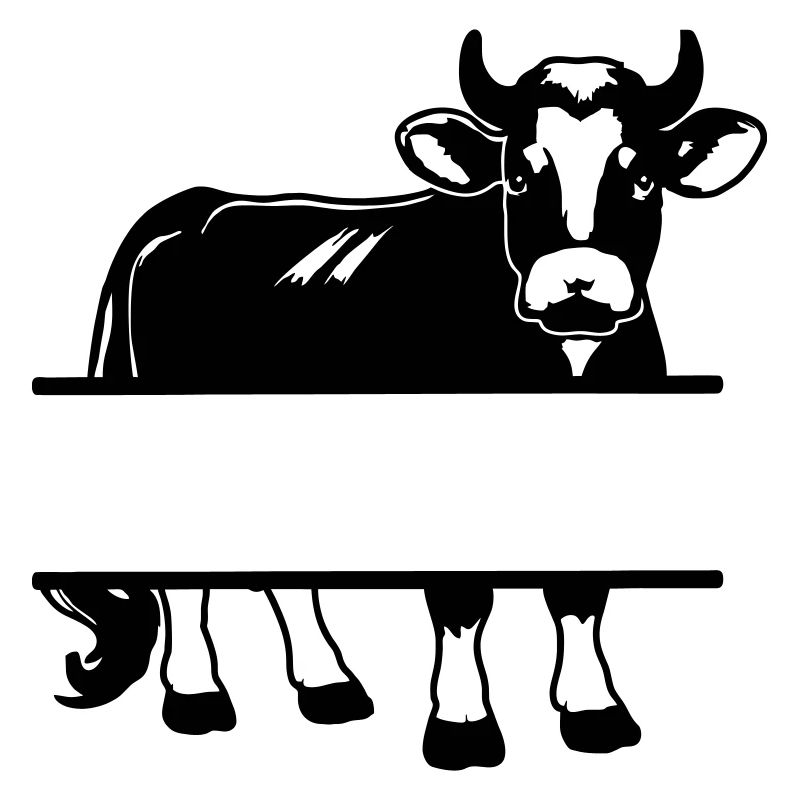 Silhouette de vache avec espace de texte – Chemise de ferme