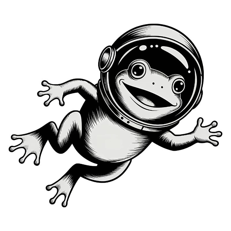 Frog in Space - Cool Astonomy Logo