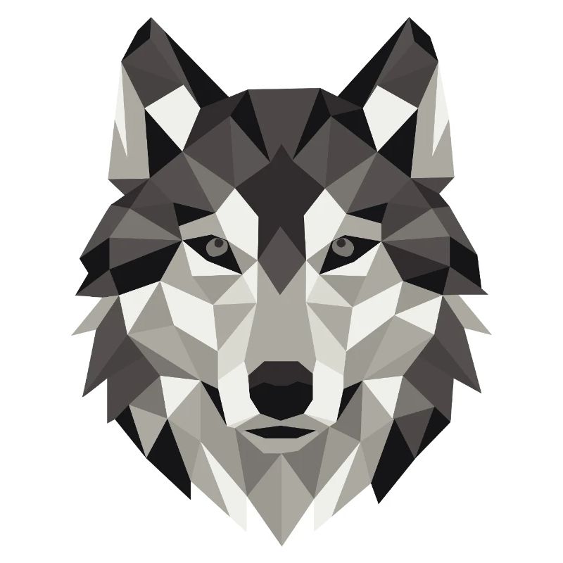 Géométrie Lowpoly de Wolf Head