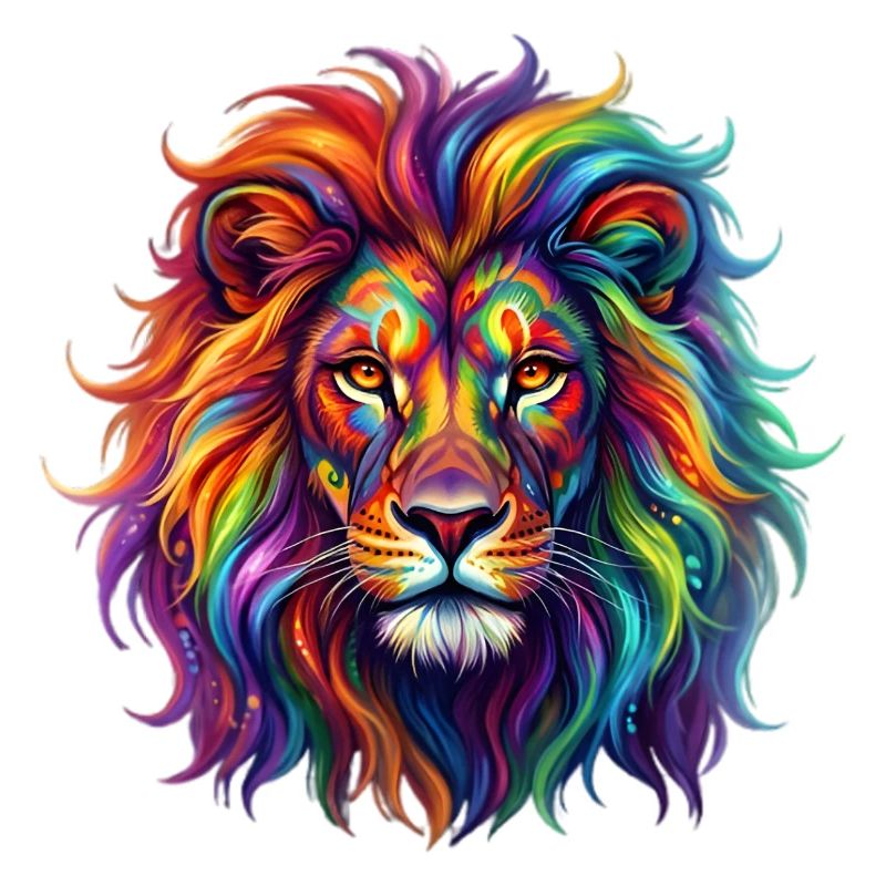 Regenbogenlöwe / Löwe in Regenbogenfarben