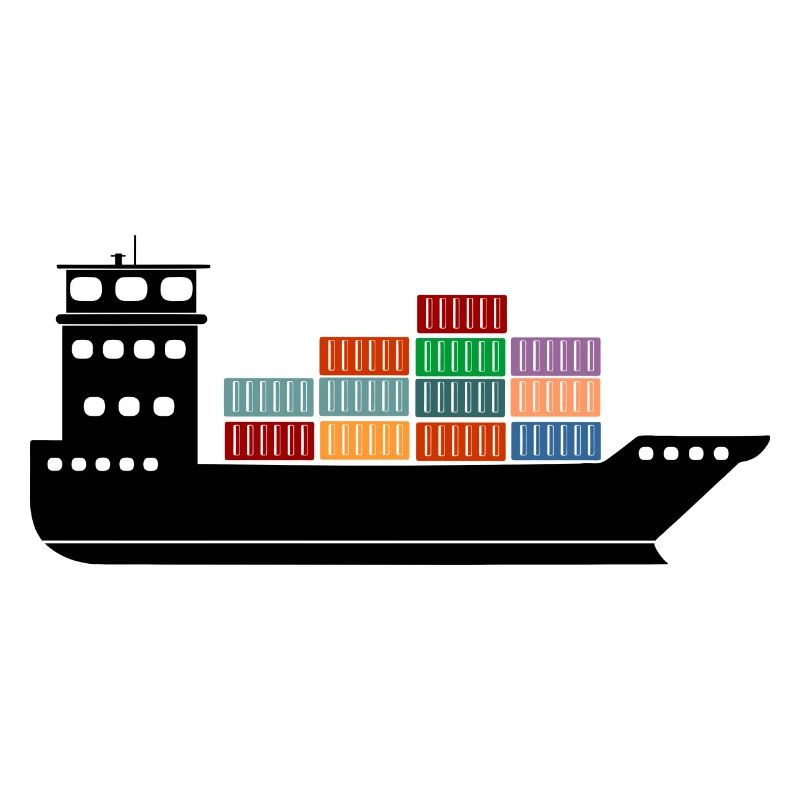 Seecontainerschiff oder Boot mit Containern