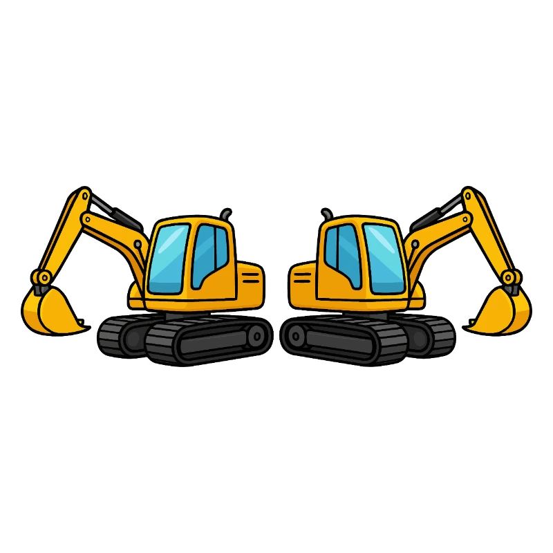 Silhouette de machine de construction double