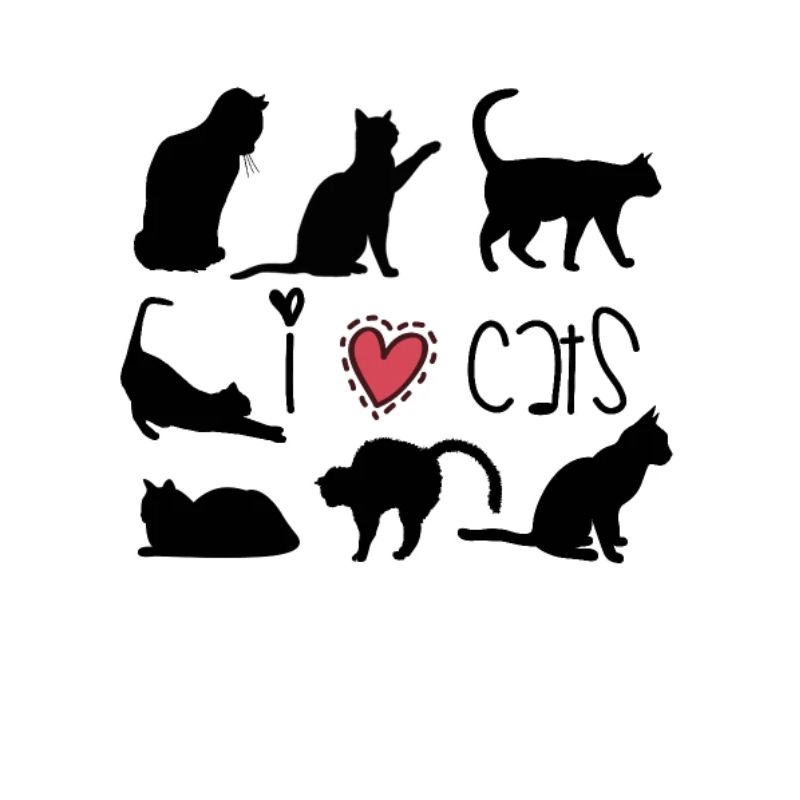 J'aime les chats, les chatons, l'idée de cadeau de conception de chat