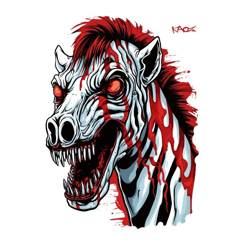 Super Awesome Creature Horror Zombie Zebra