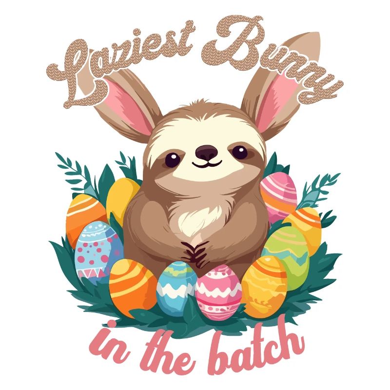 Funny Saying Sloth Easter Bunny Sweet Easter