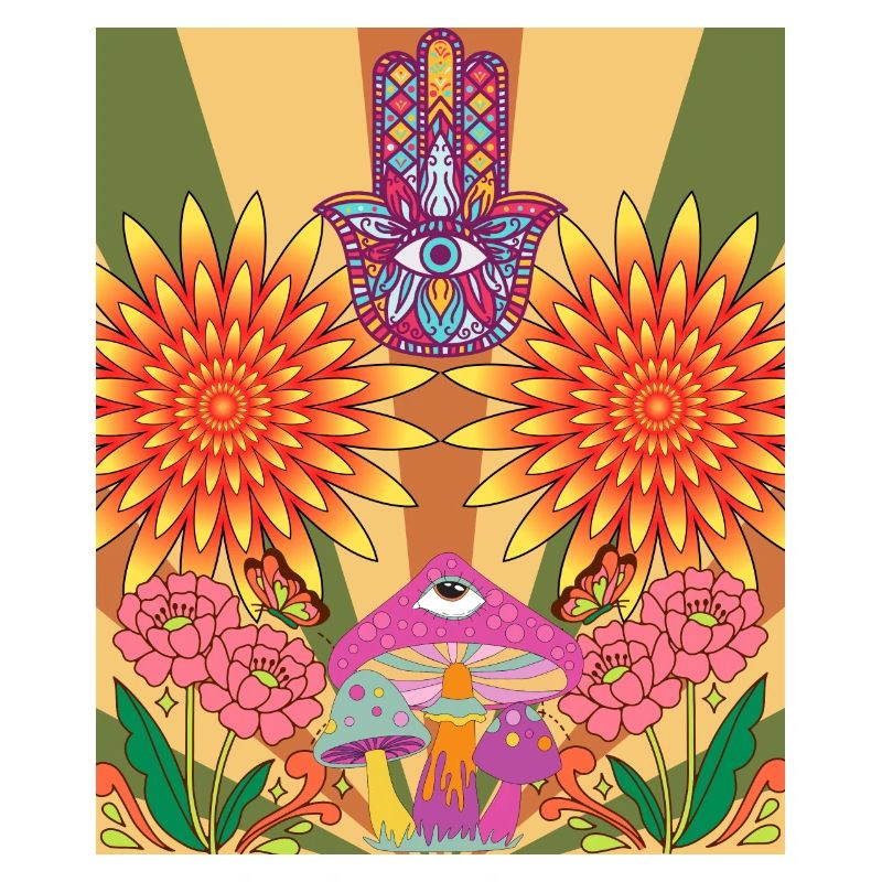 Conception de fleurs psychédéliques