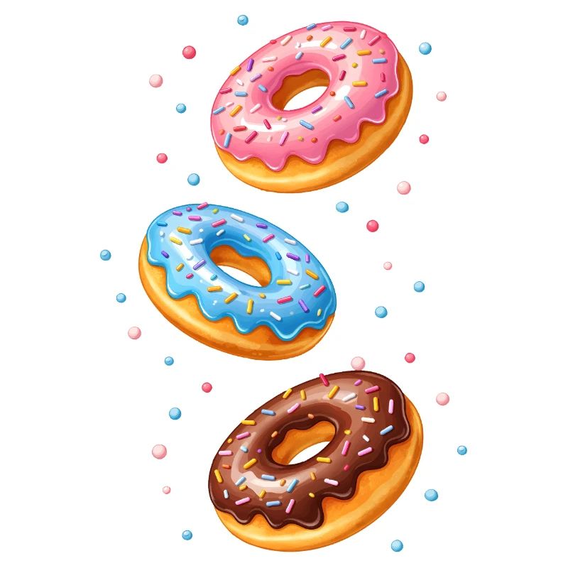Ensemble d’illustrations de beignets colorés