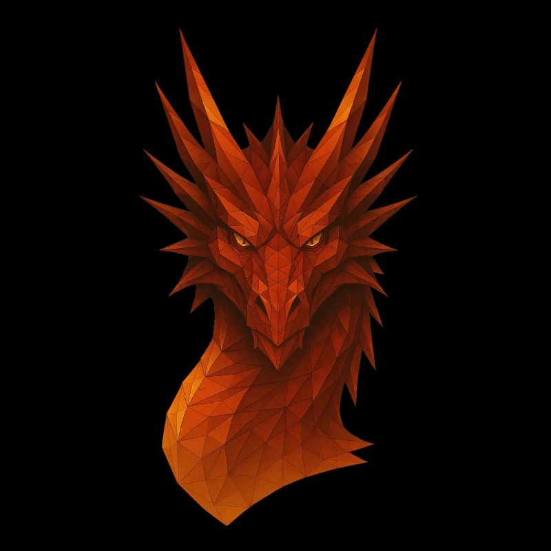 Flammender Lowpoly Drache
