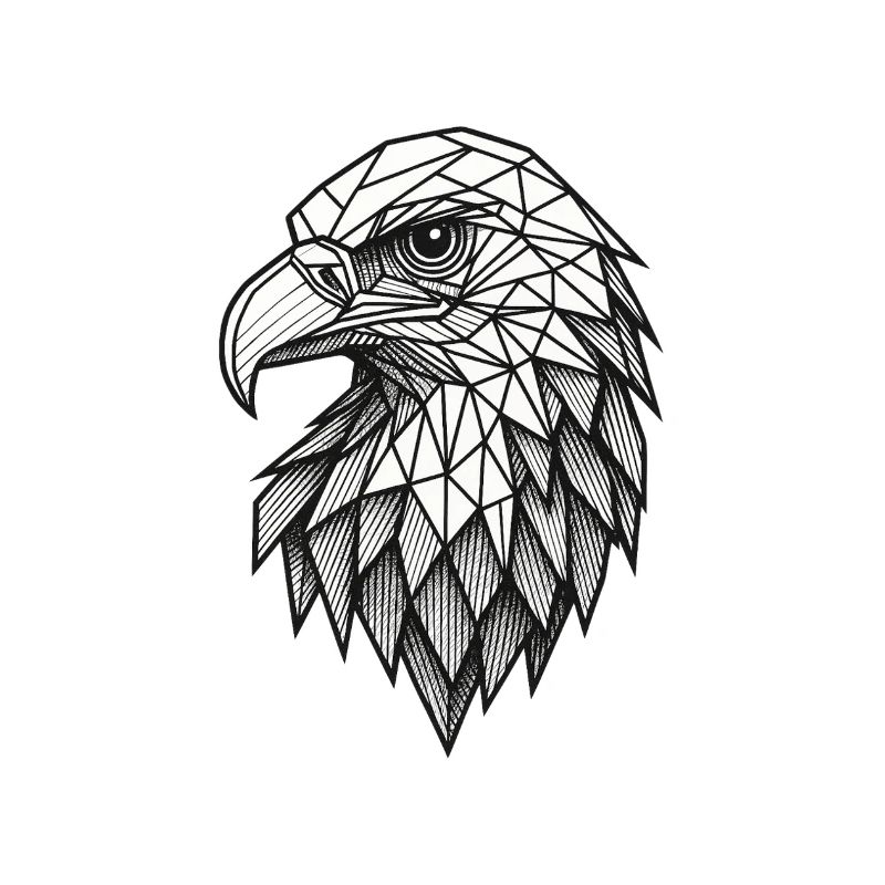 Geometric Eagle Head – Line Art