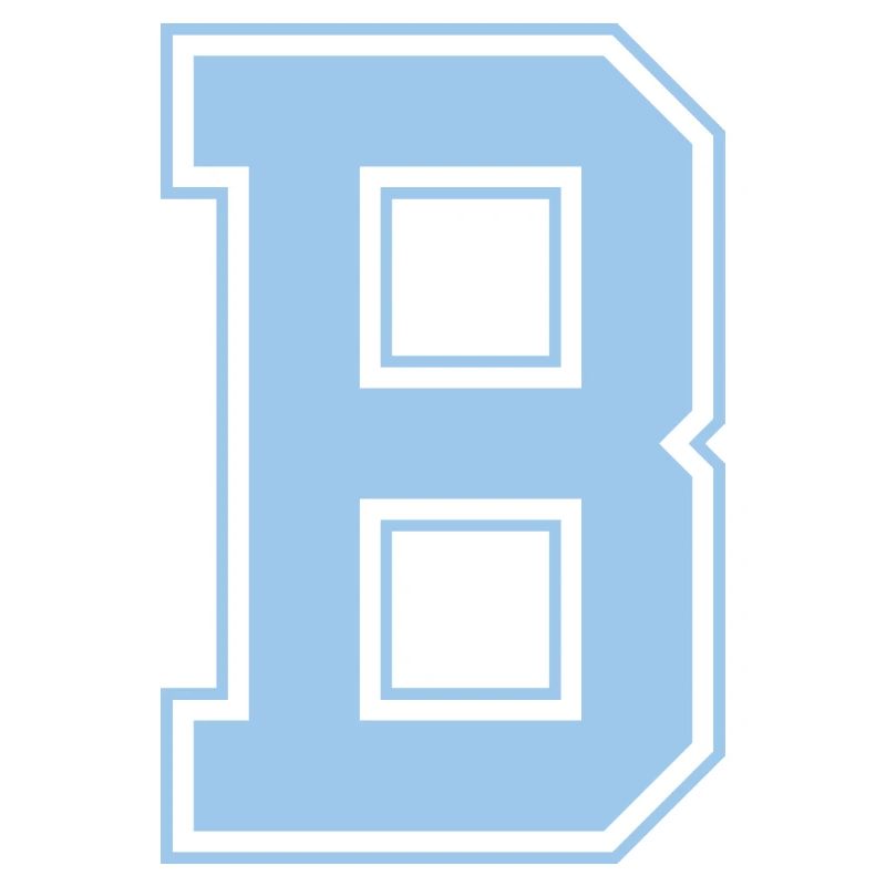 Monogram Light Blue Varsity College Initial B